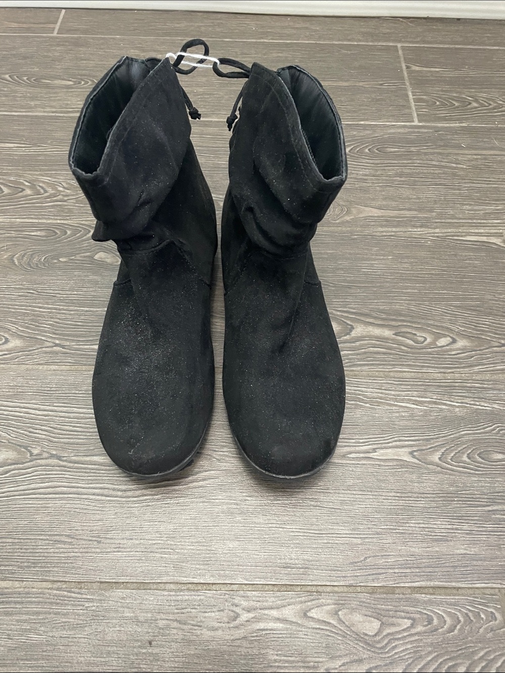 Arizona Jean Company Black Suede-Look Slouch Ankle Booties